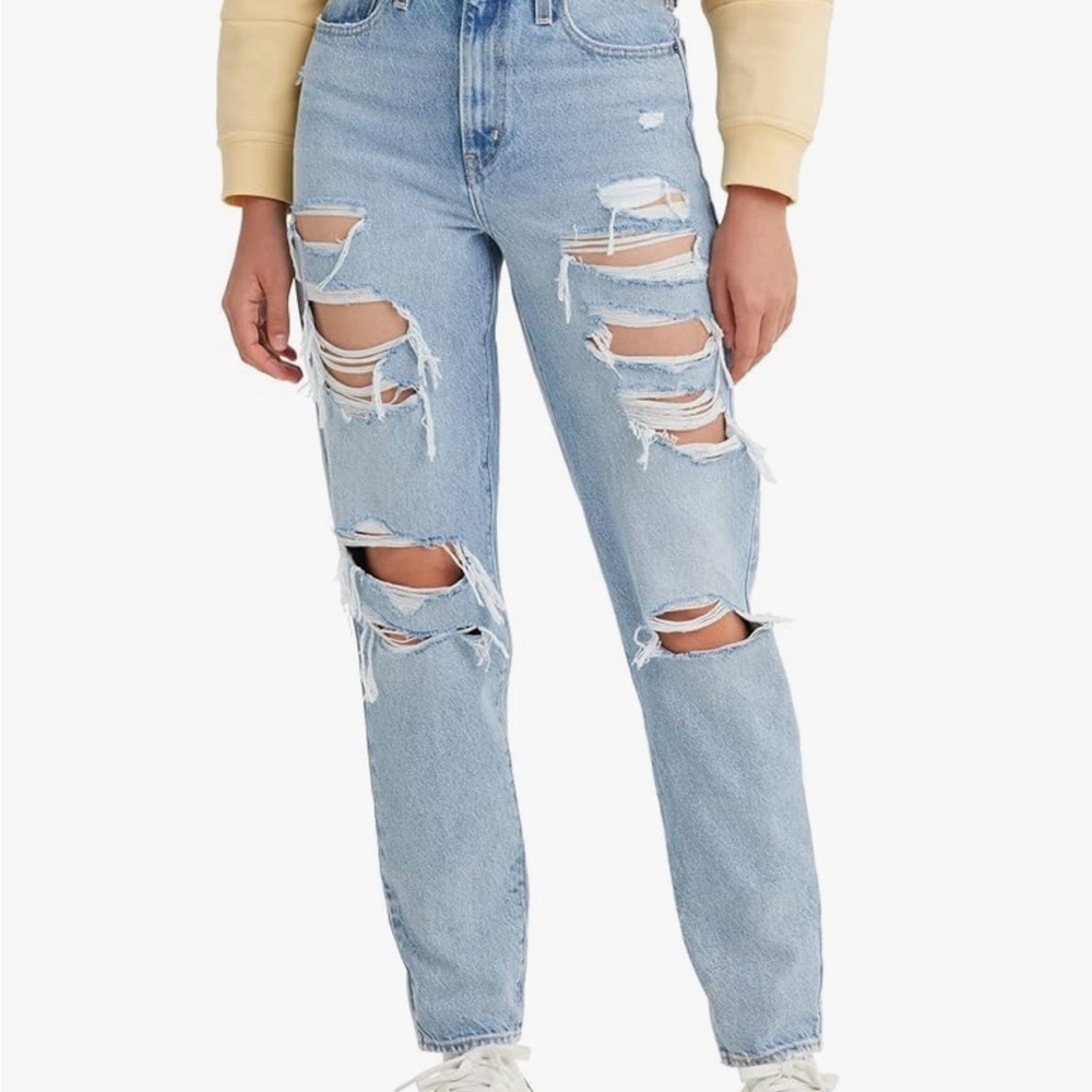 Levi's High Rise Distressed Mom Jeans
